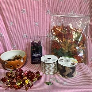 Autumn Party Decoration Set with Fox Bowl and LED Lights